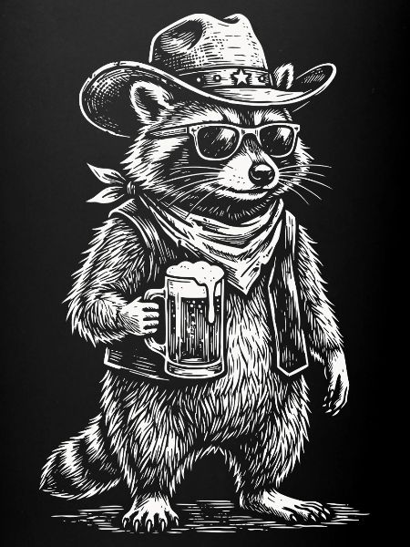 Bière Cowboy Raton laveur drôle