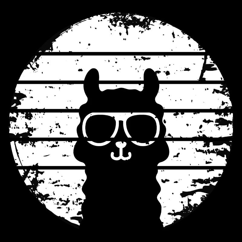 Lama rétro coucher de soleil