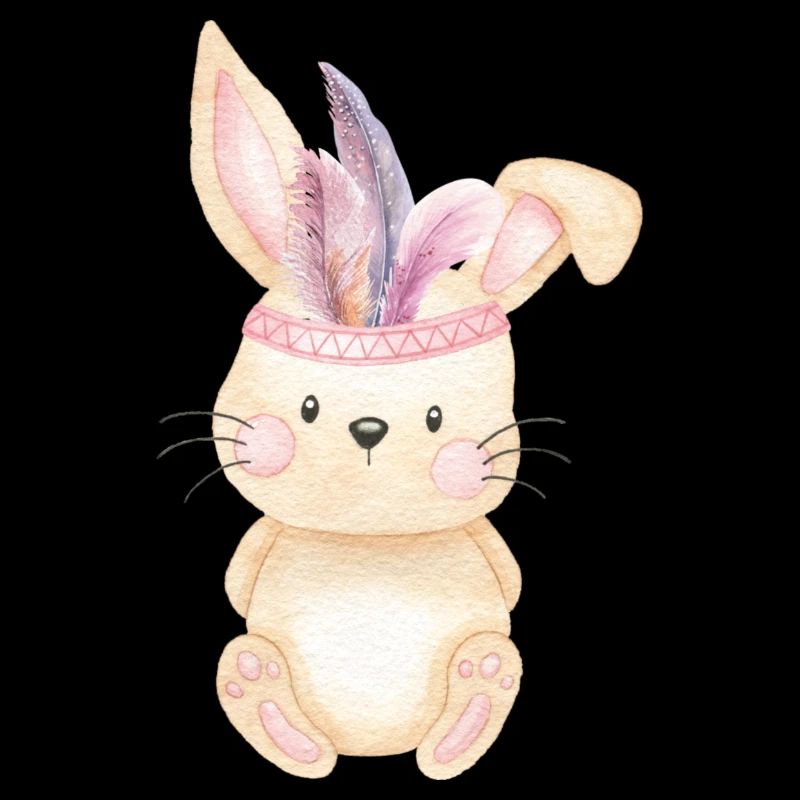 Boho Hase Indianer mit Federn