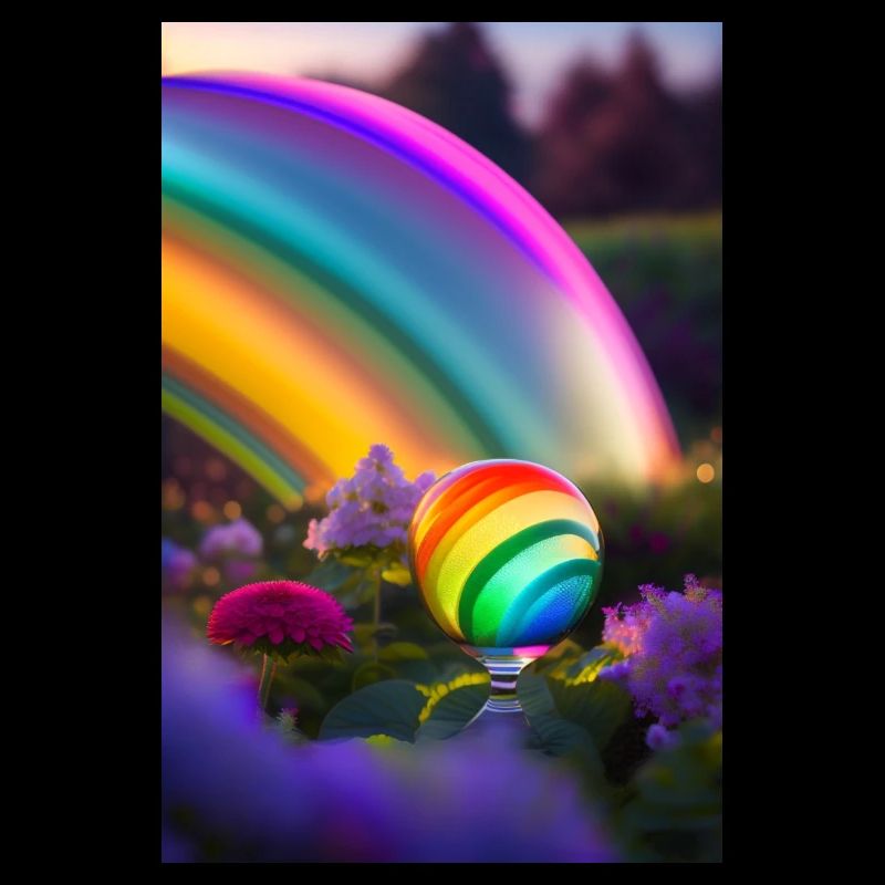 Fantasy Motiv Regenbogen mit Kreisel bunt