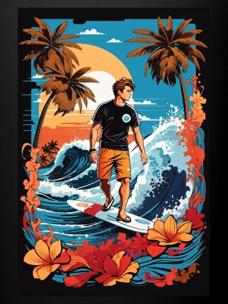 Garçon surfeur