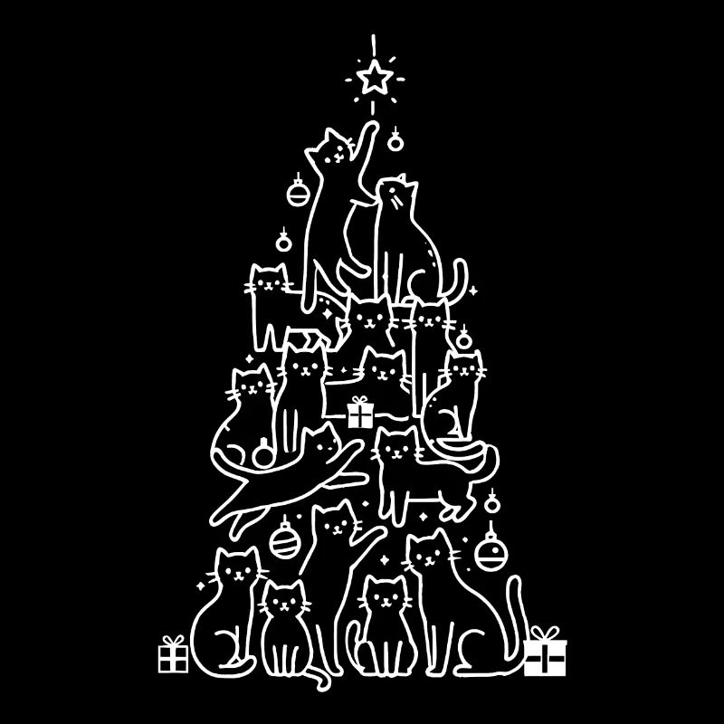 Weihnachtsbaum aus Katzen