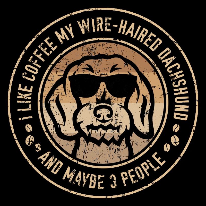 Rough-haired dachshund and coffee
