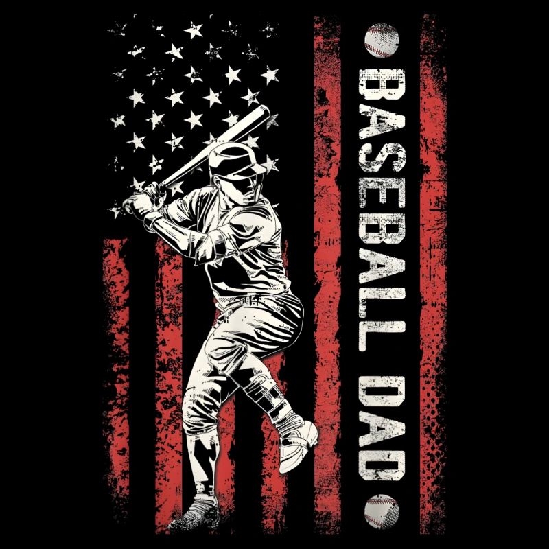 Baseball Dad Flag Baseball Fathers Day