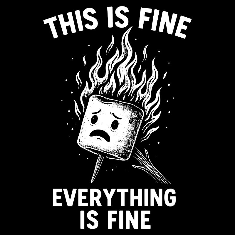 Burning Marshmallow Humor Design