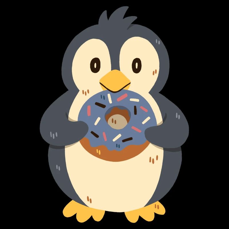 Pinguin mit Donut