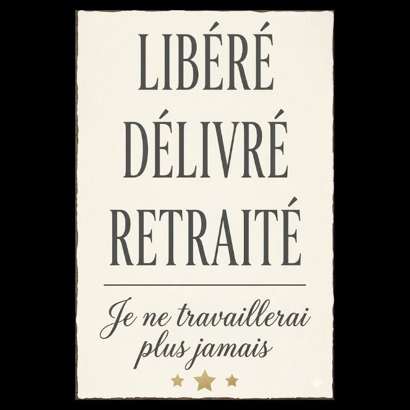 Libéré Délivré Retraité je ne travaillerais plus 