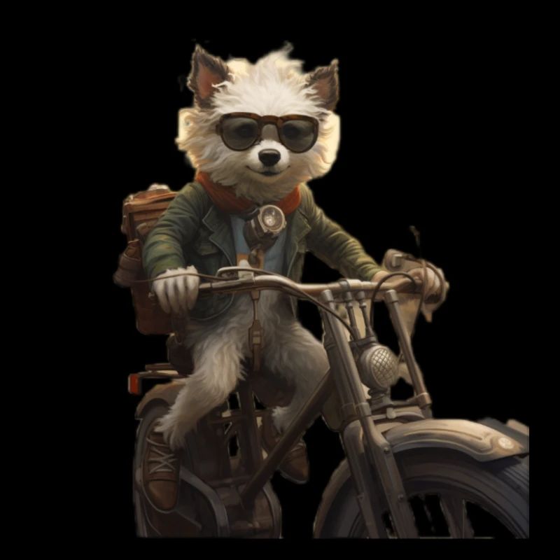 Chien motard cool