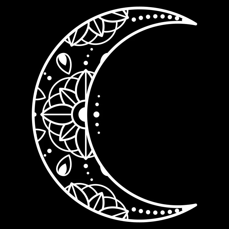 Illustration minimaliste Boho croissant de lune