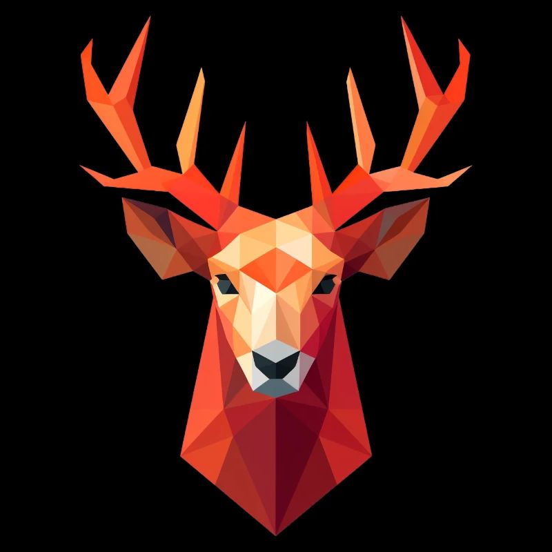 Reh Hirsch Kopf Low Poly Logo Design