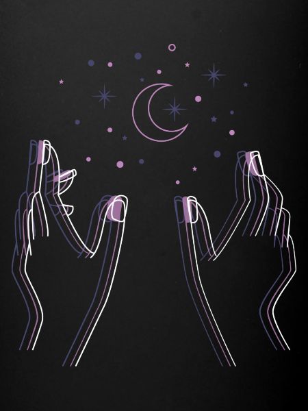 mains étoiles de lune