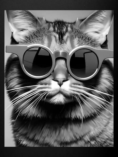 Chat cool à lunettes
