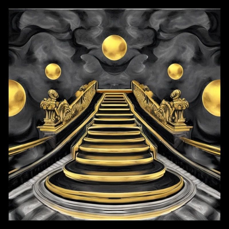Escalier noble Virtualia en marbre doré