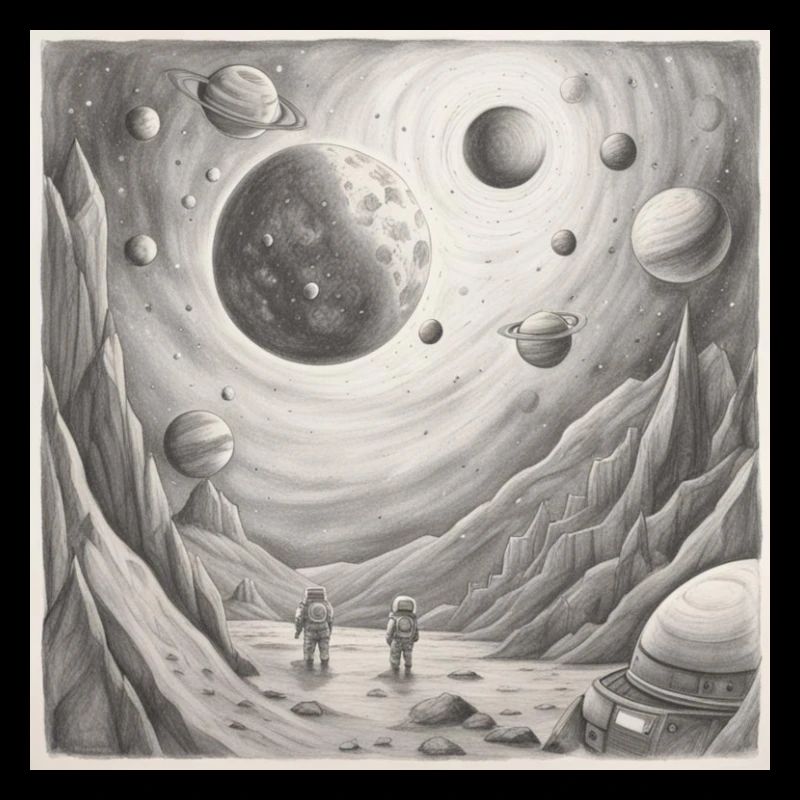 space themed in graphite