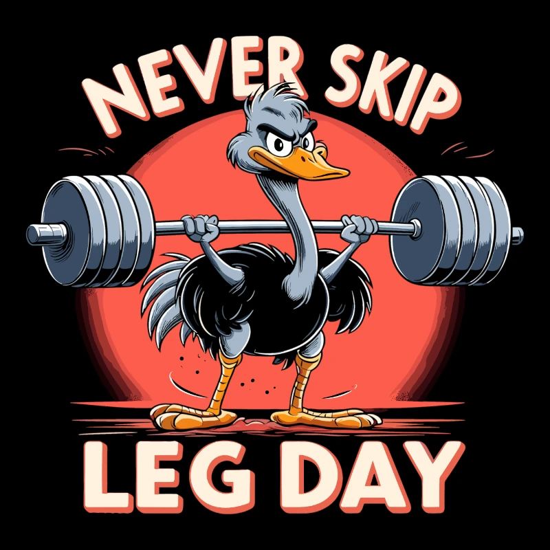 Leg Day Strauß Beintraining witzig Gym Geschenk