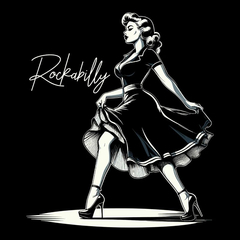 Rockabilly Style Frau Kleid Pumps Retro Geschenk