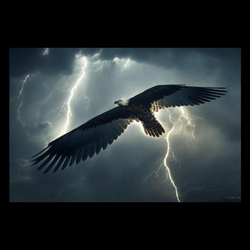 hawk flying in storm