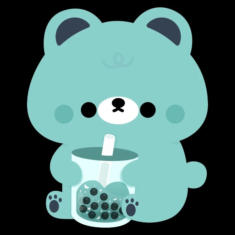 Turquoise Boba Bear