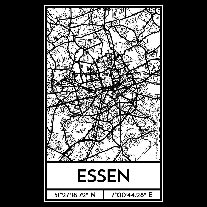 Essen – City Stadtplan Map Karte (weiß)