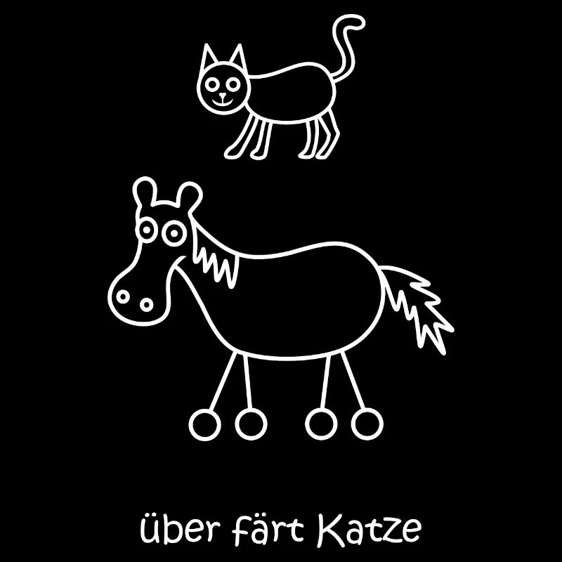 überfährt Katze, über färt Katze, Pferd auf Rädern