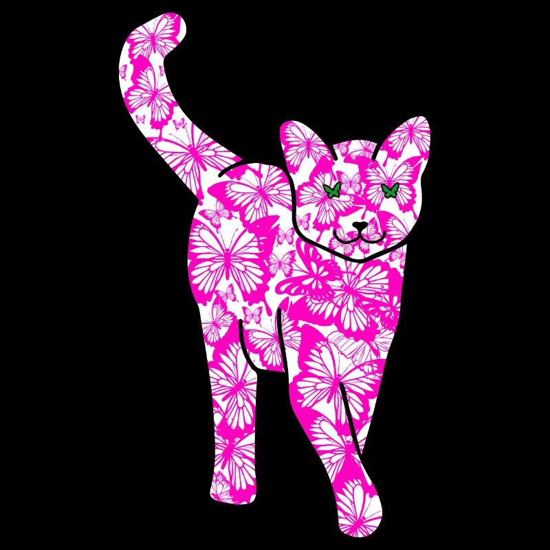 Katze mit Schmetterlingen