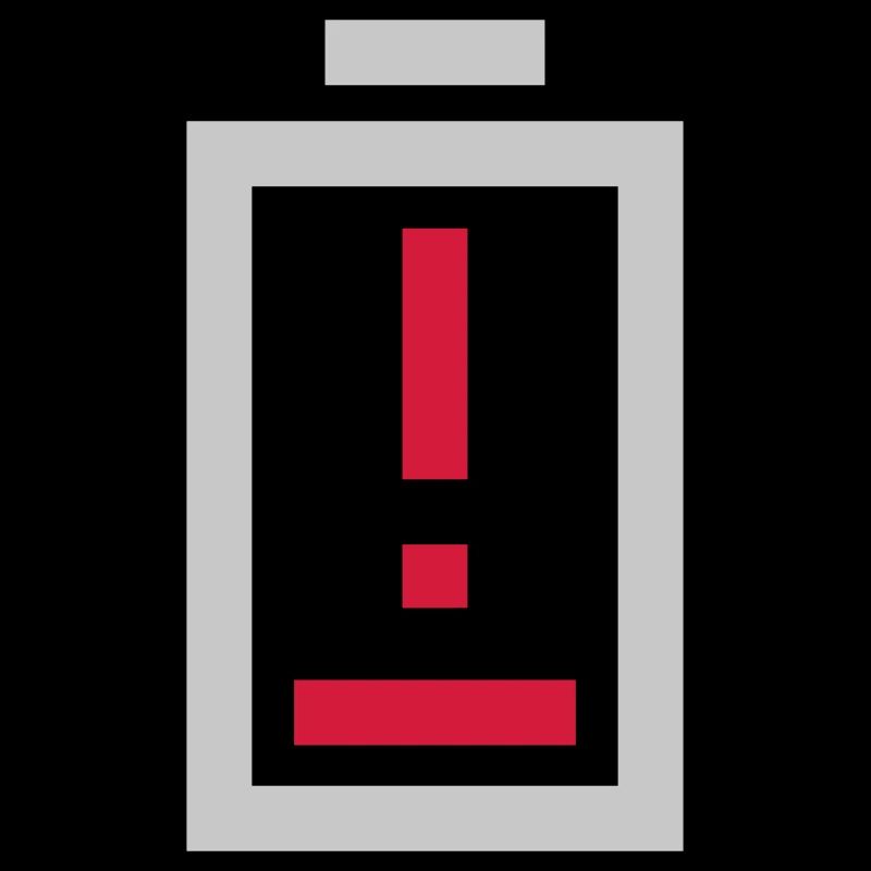Exclamation point battery no power