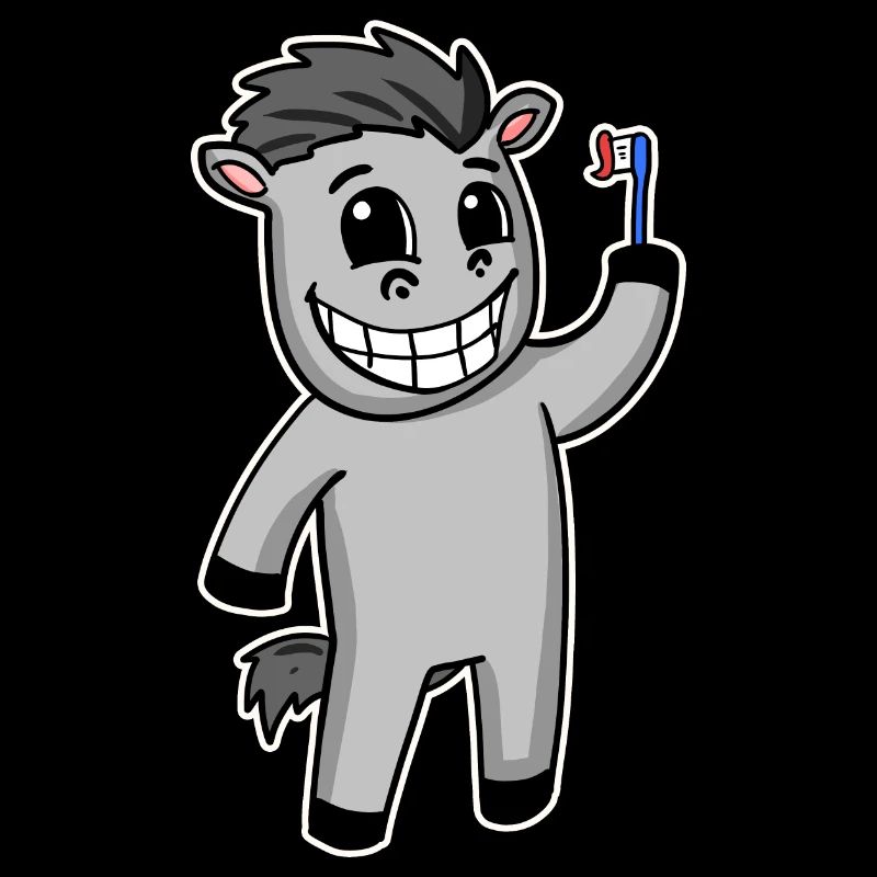 Cheval avec brosse à dents