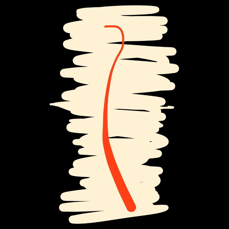 Red line on white background