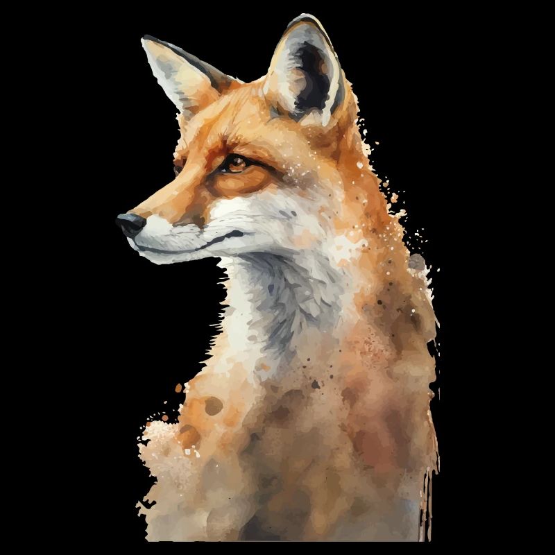 Fuchs Portrait Wasserfarben