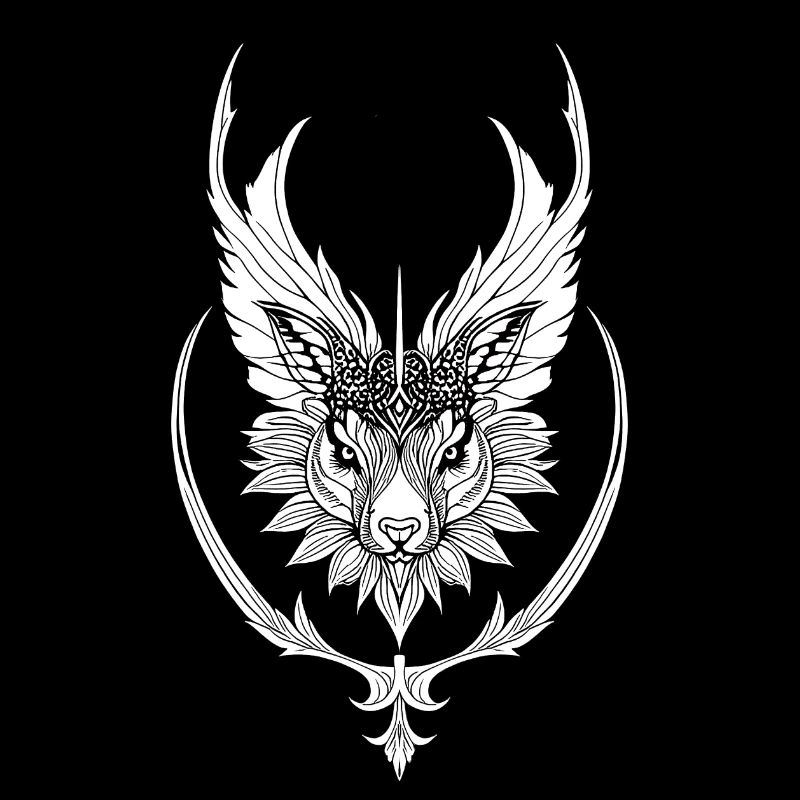 Tête d’animal avec ailes