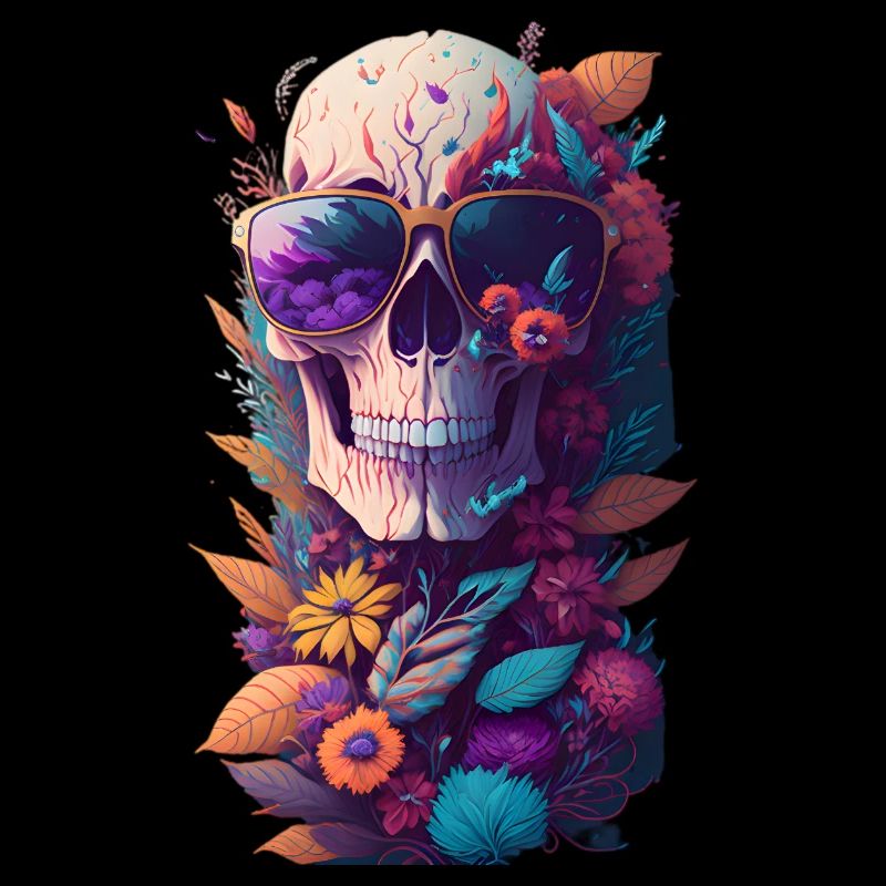 Crâne avec des fleurs