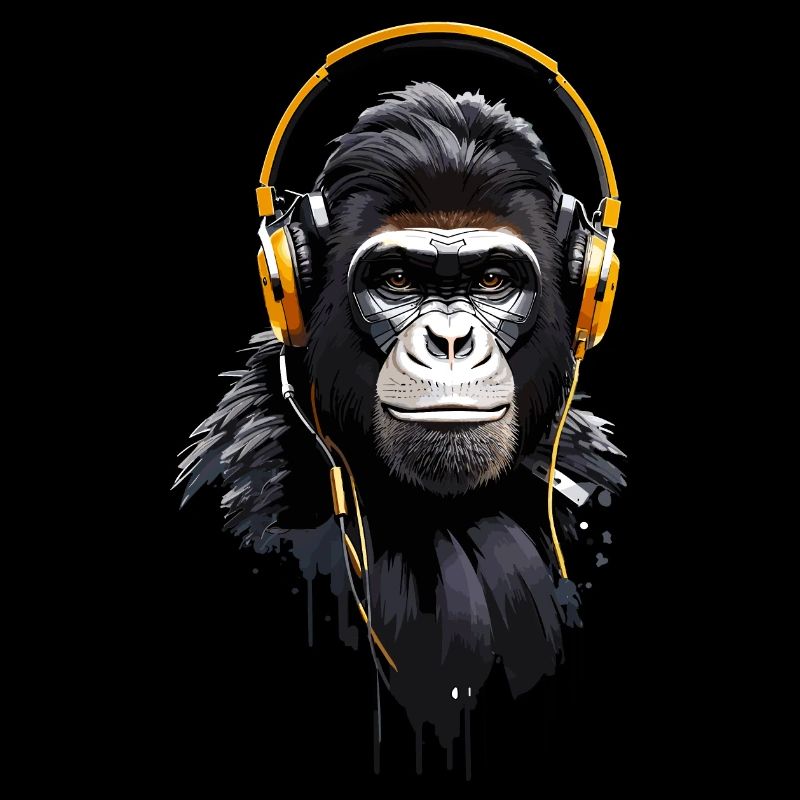 DJ Monkey: Musikmacher Affe mit Kopfhörer