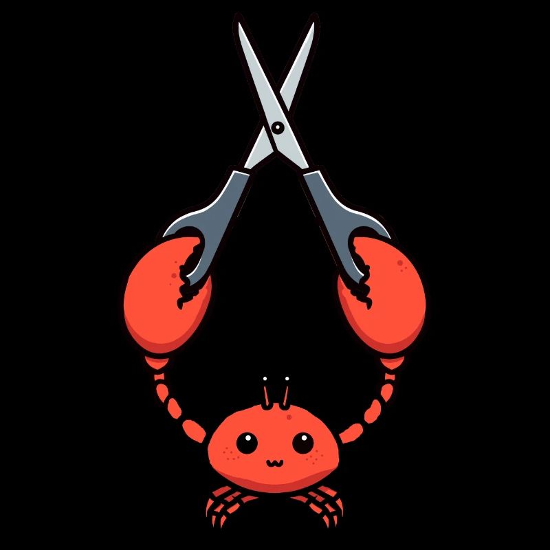 Comic Lobster Krebs Hummer Languste graue Schere