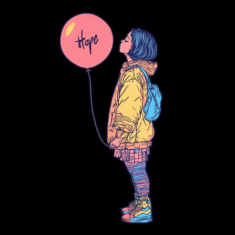 Kleines Mädchen mit Ballon Traum Von Hoffnung