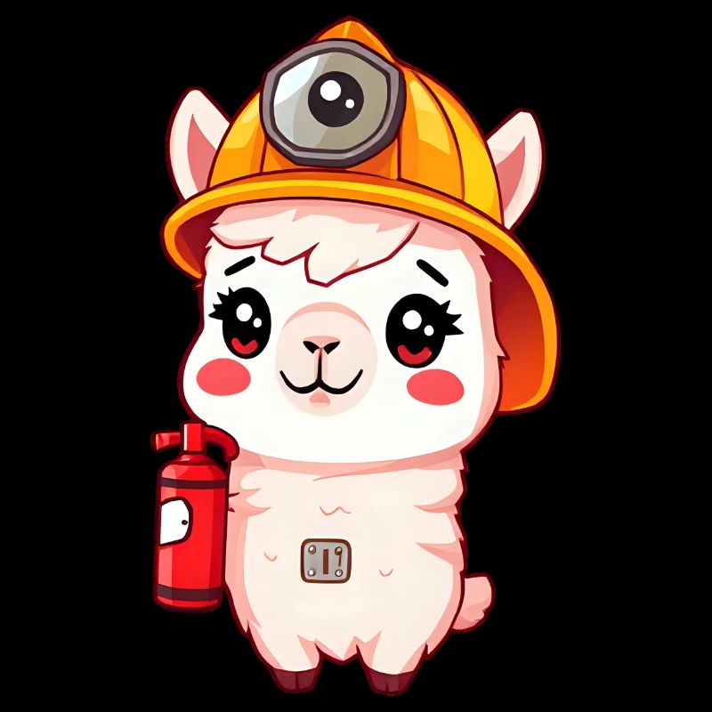 Safety First Alpaca fire fighter