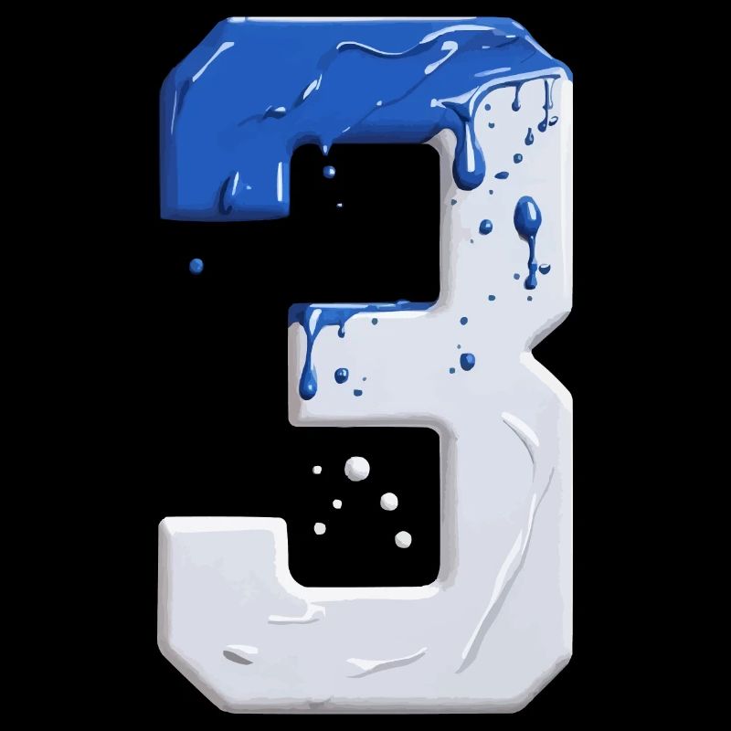 NR. 3 NUMMER 3 BLAU WEIß 3. GEBURTSTAG
