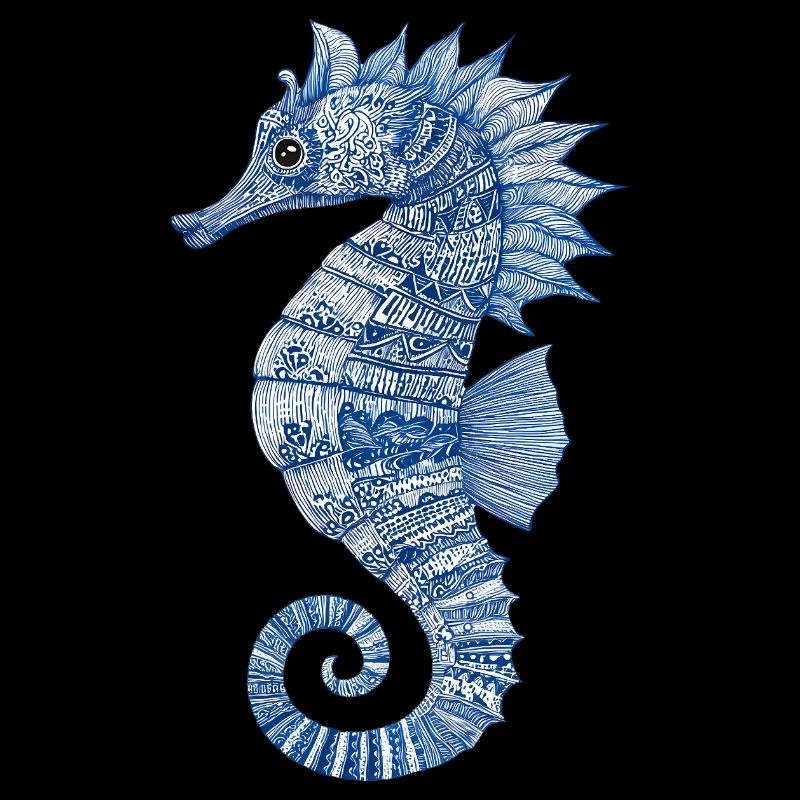 Seahorse Pattern – Maritime Art Motif