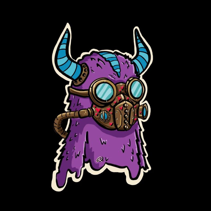 Lila Steampunk-Brillenmonster