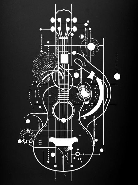 Art en ligne de ukulélé