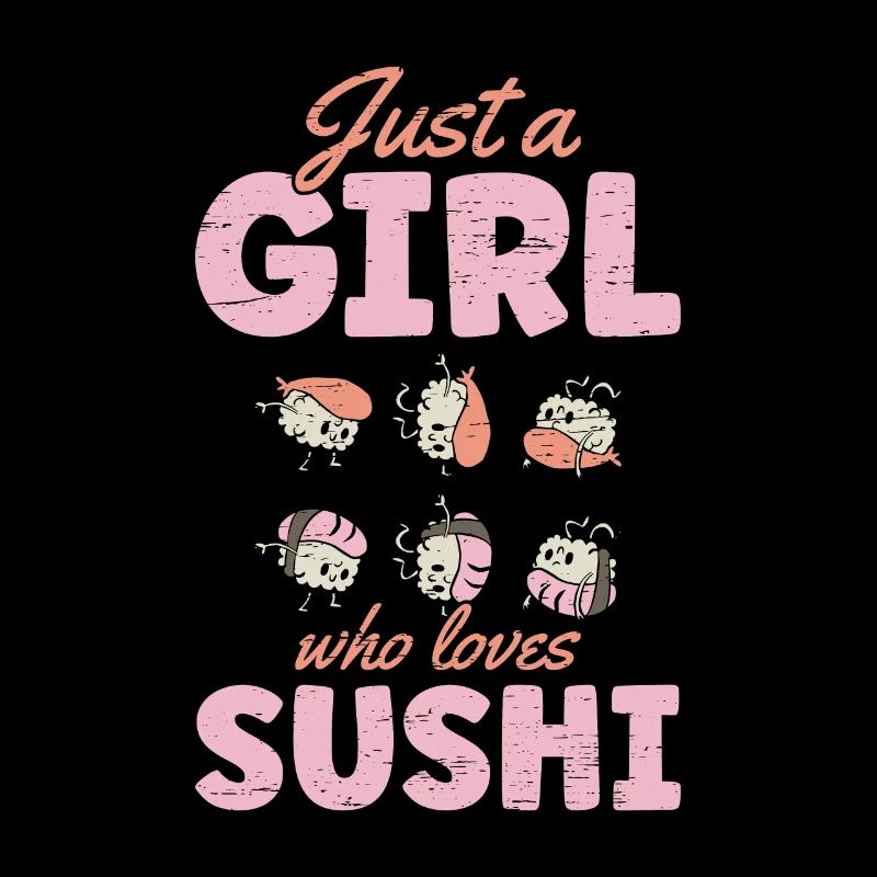 Sushi Roll Sushi Nur ein Mädchen, das Sushi liebt