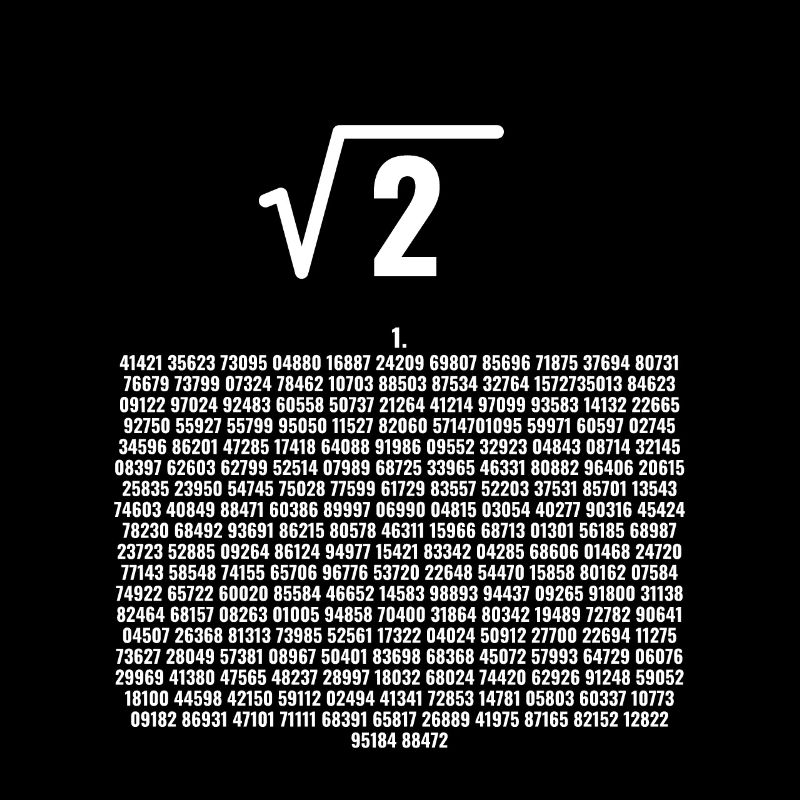 Root 2 decimal places for nerds and math freaks