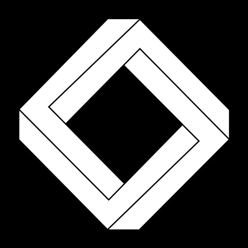 carré impossible blanc design