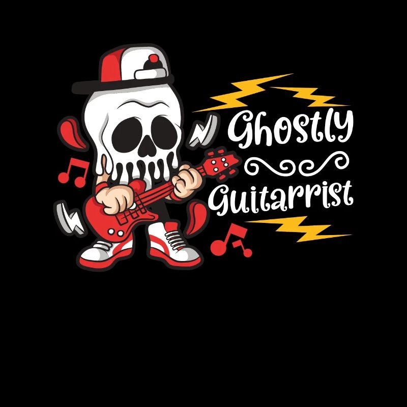 Lustiger Horror Spooky Guitar Gitarrist Ghostly