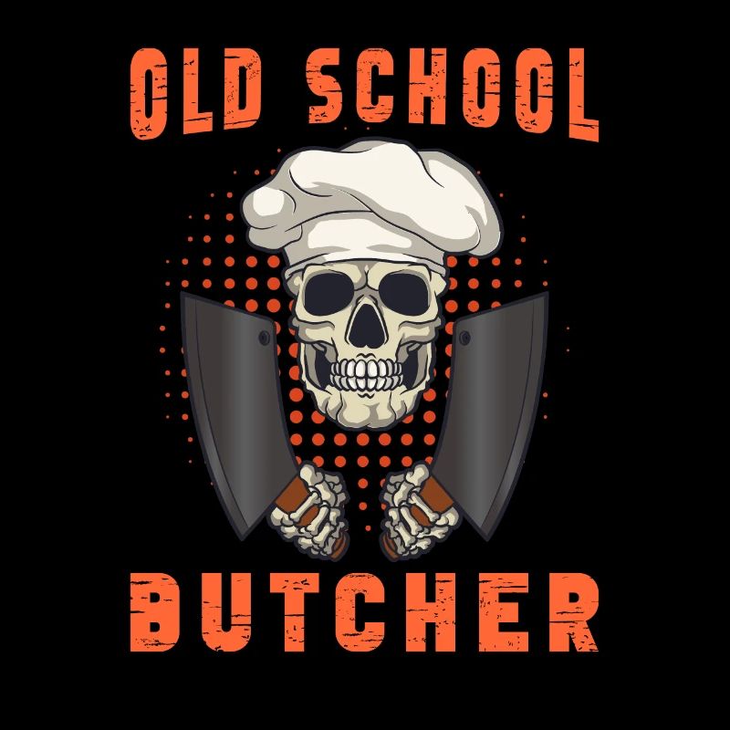 Fleischschneider Metzger Horror Skelett Gore