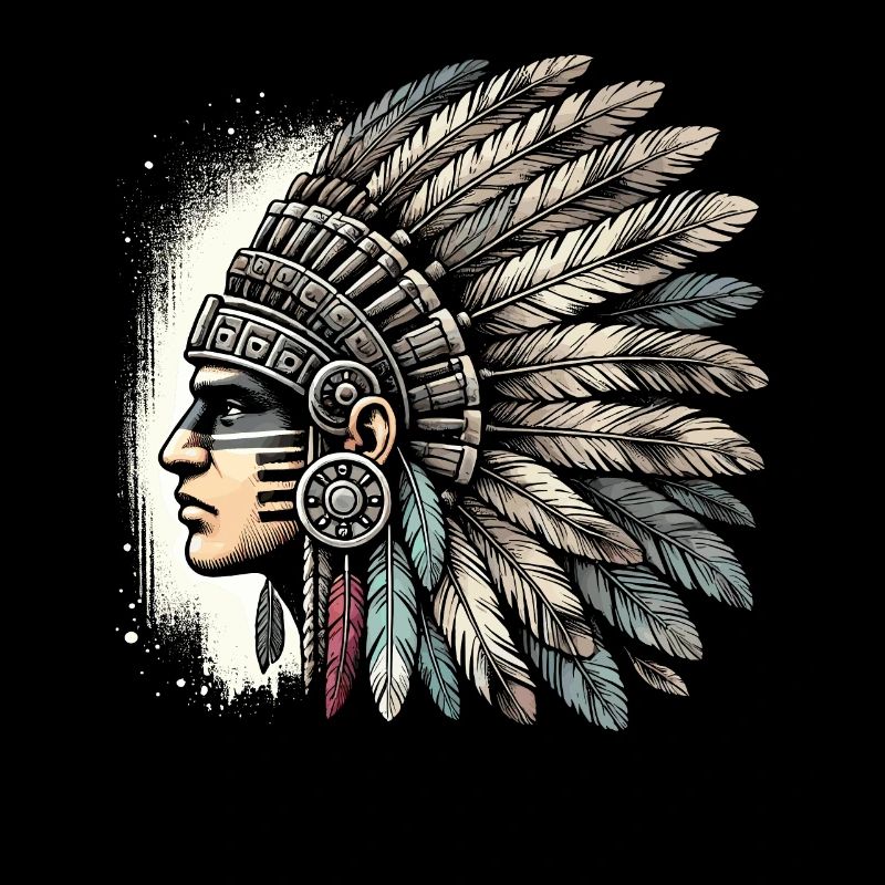 Aztec warrior with traditional