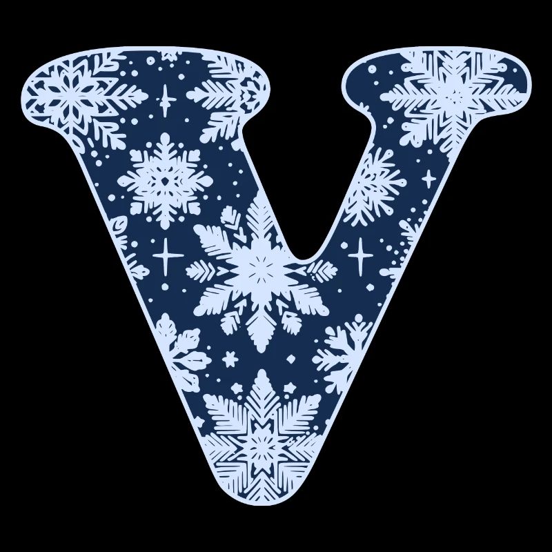 Buchstabe V Schneeflocken
