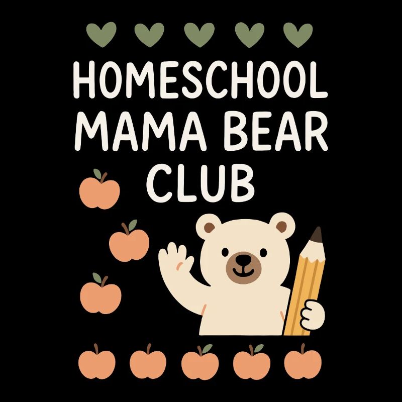 Maman scolarisée à la maison Maman Ours Cadeau d’école à la maison