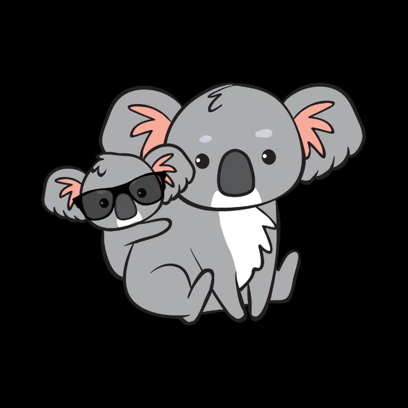 Koala avec bébé et lunettes