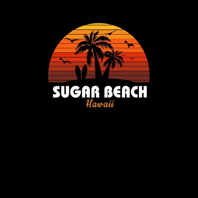 Retro Sugar Beach Maui Hawaii Sunset Cool Vintage