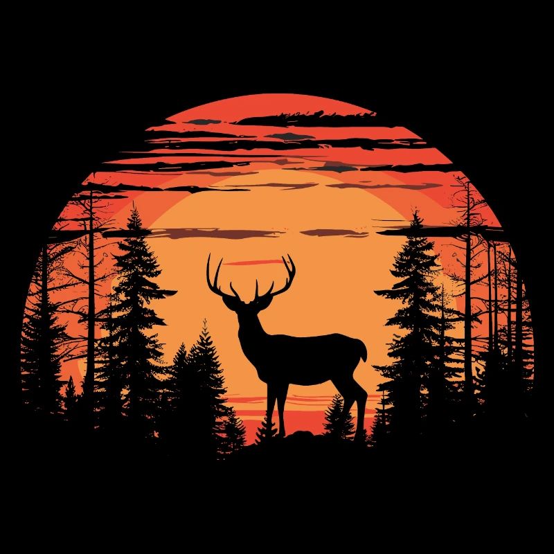 Hirsch Wald Reh Natur Sunset